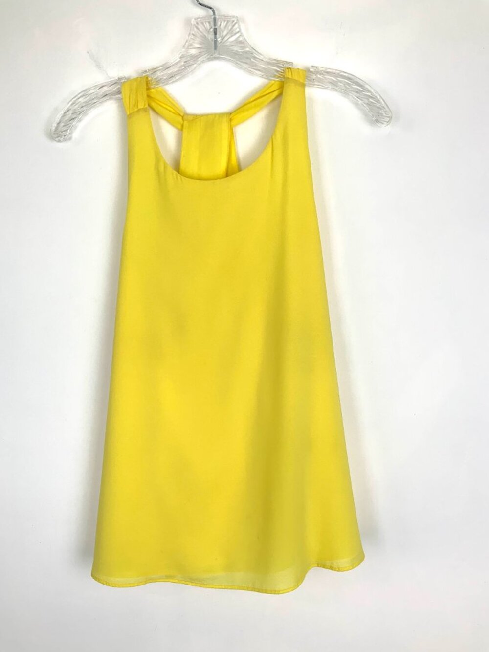 Alice + Olivia Yellow Twisted Halter Keyhole Racerback Tank Top Sz S - Picture 6 of 15